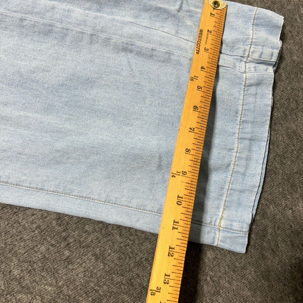 Pilcro And The Letterpress Wide Leg Pants Light Wash Size 27 Blue Cotton Linen - Picture 11 of 13